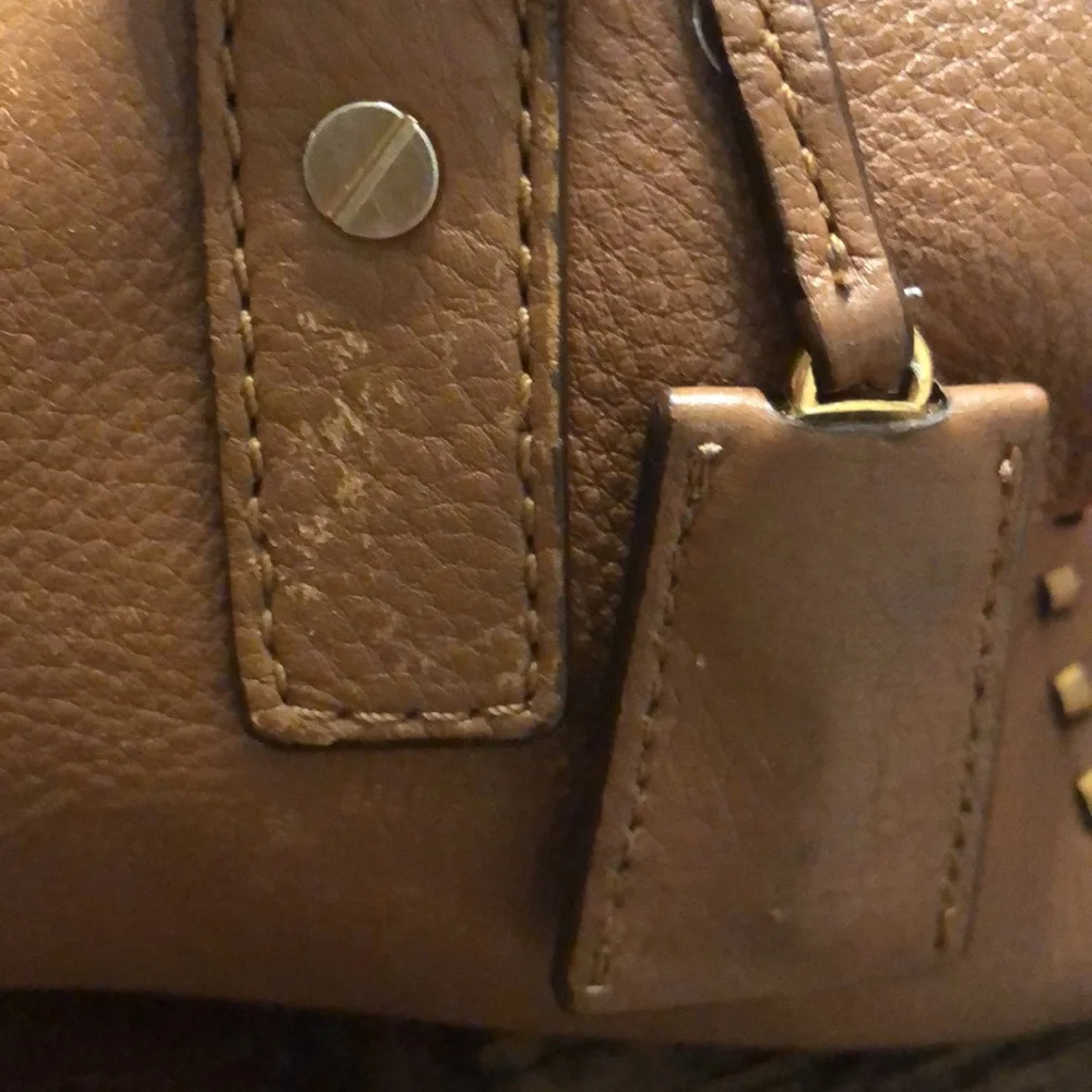 Michael Kors Hamilton Satchel Handbag Soft Genuine Leather (Brown/Gold )medium - Picture 6 of 11
